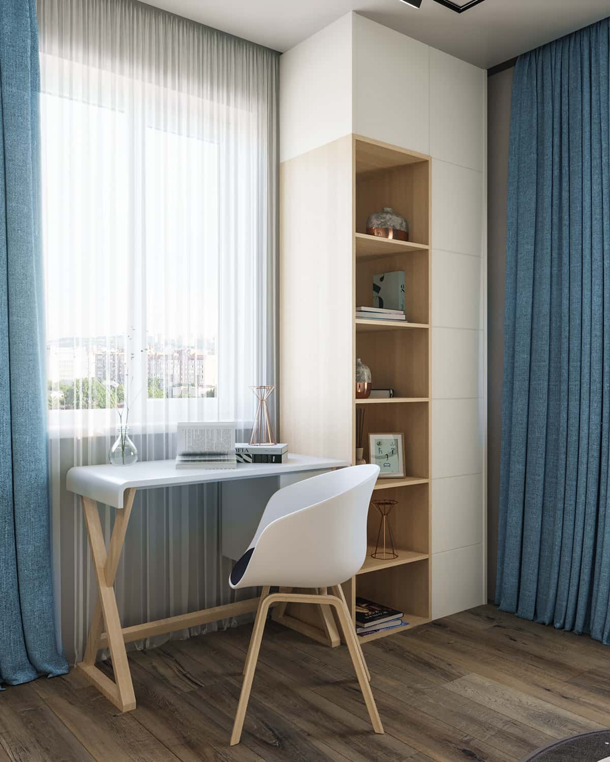 Desk and shelving detail
