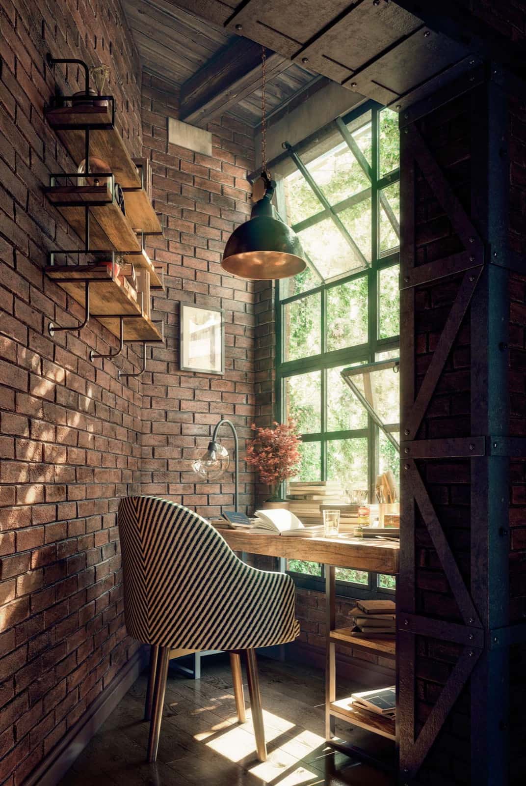 Scene 1, original brick loft interior
